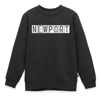 Panneau de l’aéroport de Newport - Sweat Premium enfant bio - noir - Devant - AI Model Kid Female (0cm)