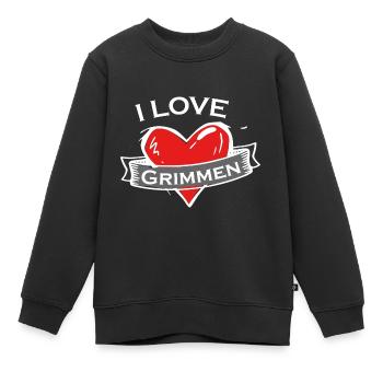 Grimmen - Ich liebe Stadtnamen in Tattoo Stil - Kinder Premium Organic Sweatshirt - Schwarz - Vorne - AI Model Kid Female (0cm)