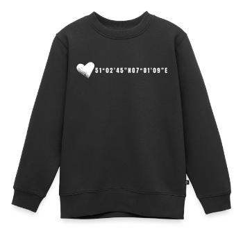 Les coordonnées de Leverkusen Heart - Sweat Premium enfant bio - noir - Devant - AI Model Kid Female (0cm)