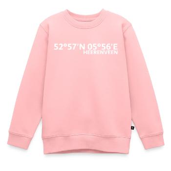 Coordonnées de Heerenveen - Sweat Premium enfant bio - rose - Devant - AI Model Kid Female (0cm)