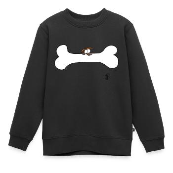 Hund mit Knochen - Kinder Premium Organic Sweatshirt - Schwarz - Vorne - AI Model Kid Female (0cm)