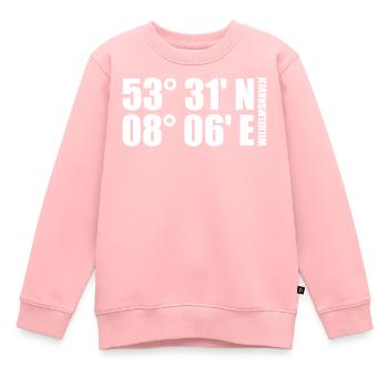 Wilhelmshaven coordinates - Kids Premium Organic Sweatshirt - rose - Front - AI Model Kid Female (0cm)