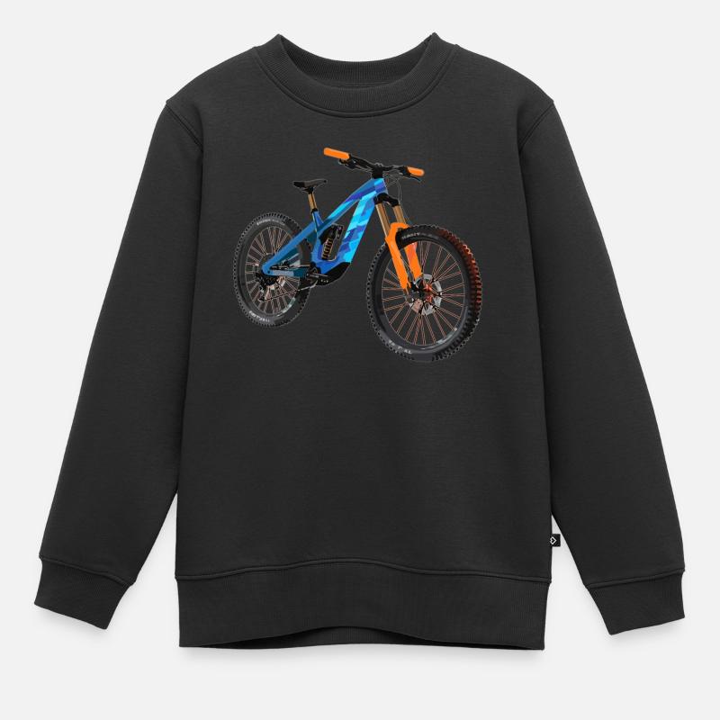 Design de VTT cool dans le style polygonal - Sweat Premium enfant bio - noir