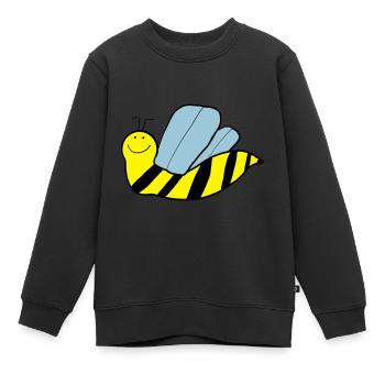 Flotte abeille - Sweat Premium enfant bio - noir - Devant - AI Model Kid Female (0cm)
