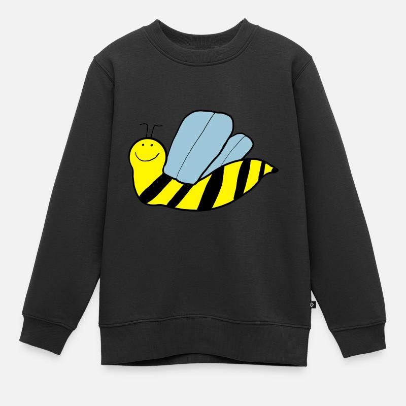 Flotte abeille - Sweat Premium enfant bio - noir