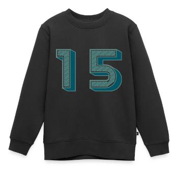 15 - Kinder Premium Organic Sweatshirt - Schwarz - Vorne - AI Model Kid Female (0cm)