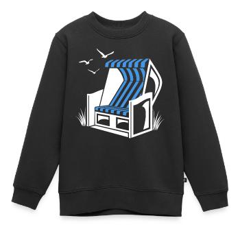 Strandkorb - Urlaub - Meer - Erholung - Kinder Premium Organic Sweatshirt - Schwarz - Vorne - AI Model Kid Female (0cm)