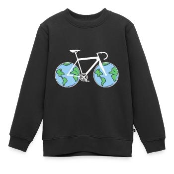 Fahrrad Umwelt Schutz - Kinder Premium Organic Sweatshirt - Schwarz - Vorne - AI Model Kid Female (0cm)
