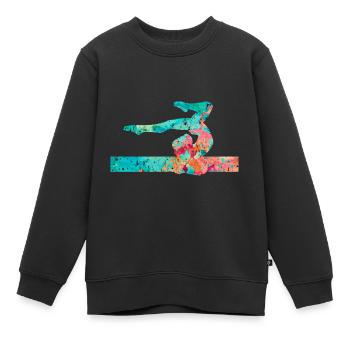 Gymnastique, Athlétisme, Gymnastique PopArt - Sweat Premium enfant bio - noir - Devant - AI Model Kid Female (0cm)