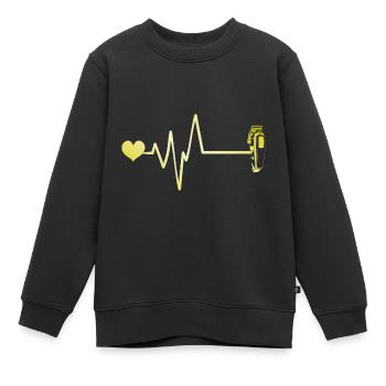 Rasieren Barber Puls Herz Liebe - Kinder Premium Organic Sweatshirt - Schwarz - Vorne - AI Model Kid Female (0cm)