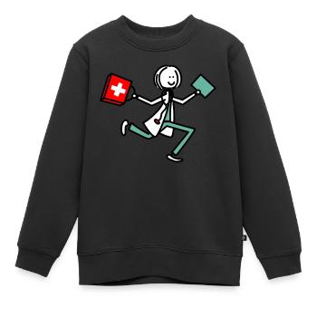 Médecin - Sweat Premium enfant bio - noir - Devant - AI Model Kid Female (0cm)
