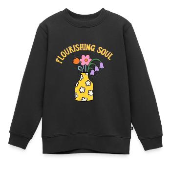 Flourishing Soul - Aufblühende Seele - Erwachen - Kinder Premium Organic Sweatshirt - Schwarz - Vorne - AI Model Kid Female (0cm)