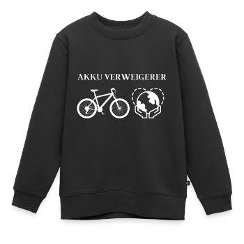 Akku verweigerer Umweltschutz Geschenk - Kinder Premium Organic Sweatshirt - Schwarz - Vorne - AI Model Kid Female (0cm)