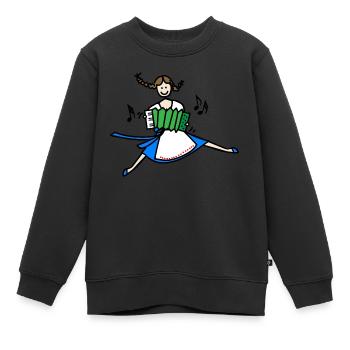 Femme en costume avec accordéon - Sweat Premium enfant bio - noir - Devant - AI Model Kid Female (0cm)