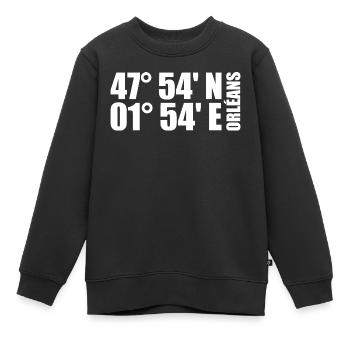 Orléans Koordinaten - Kinder Premium Organic Sweatshirt - Schwarz - Vorne - AI Model Kid Female (0cm)