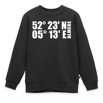 Almere Koordinaten - Kinder Premium Organic Sweatshirt - Schwarz - Vorne - AI Model Kid Female (0cm)