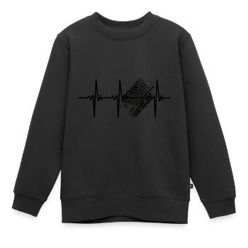 Herzschlag für Reifenprofil und Geschwindigkeit - Kinder Premium Organic Sweatshirt - Schwarz - Vorne - AI Model Kid Female (0cm)