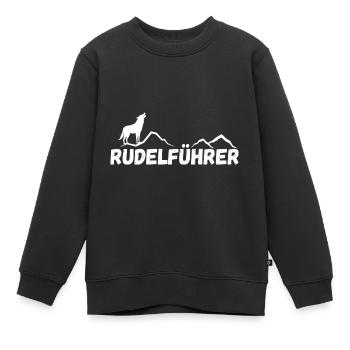 Rudelführer Papa Wolf Geschenk - Kinder Premium Organic Sweatshirt - Schwarz - Vorne - AI Model Kid Female (0cm)