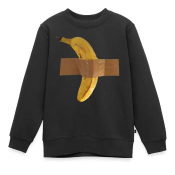 Banana Fruit on tape Banane avec ruban adhésif - Sweat Premium enfant bio - noir - Devant - AI Model Kid Female (0cm)