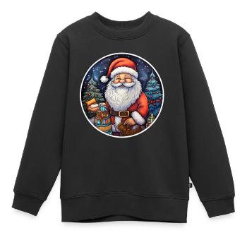Weihnachtsmann klassisch - Kinder Premium Organic Sweatshirt - Schwarz - Vorne - AI Model Kid Female (0cm)