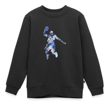 basketball - Sweat Premium enfant bio - noir - Devant - AI Model Kid Female (0cm)
