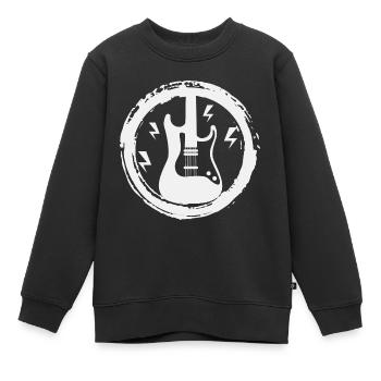 E-Gitarre - Guitar - Metal - Rock - Band - Kinder Premium Organic Sweatshirt - Schwarz - Vorne - AI Model Kid Female (0cm)