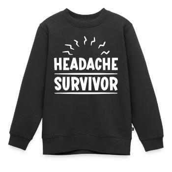 Headache Survivor 2 - Kinder Premium Organic Sweatshirt - Schwarz - Vorne - AI Model Kid Female (0cm)