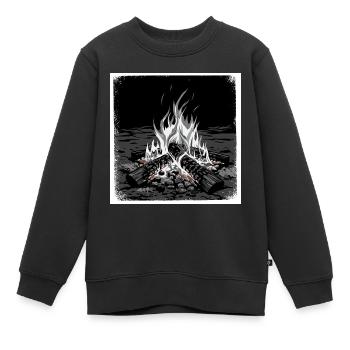 Magical moments around the campfire: warmth, stories - Kids Premium Organic Sweatshirt - black - Front - AI Model Kid Female (0cm)