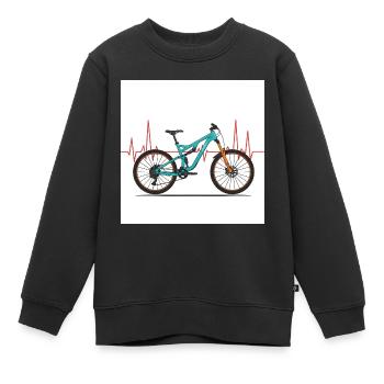 Adrenalin und Ausdauer - Mit Herz und Bike - Kinder Premium Organic Sweatshirt - Schwarz - Vorne - AI Model Kid Female (0cm)