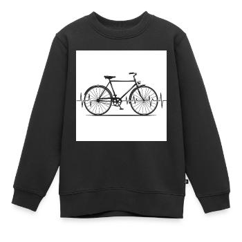 Im Rhythmus der Berge: Mountainbike & Herzschlag - Kinder Premium Organic Sweatshirt - Schwarz - Vorne - AI Model Kid Female (0cm)