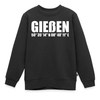 Gießen Koordinaten - Kinder Premium Organic Sweatshirt - Schwarz - Vorne - AI Model Kid Female (0cm)