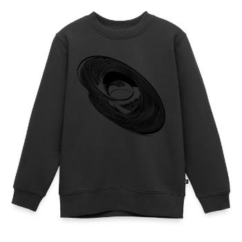 Ellipses de cercle géométrique Lignes paraboles - Sweat Premium enfant bio - noir - Devant - AI Model Kid Female (0cm)