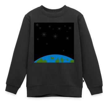 Erde und Sterne - Kinder Premium Organic Sweatshirt - Schwarz - Vorne - AI Model Kid Female (0cm)