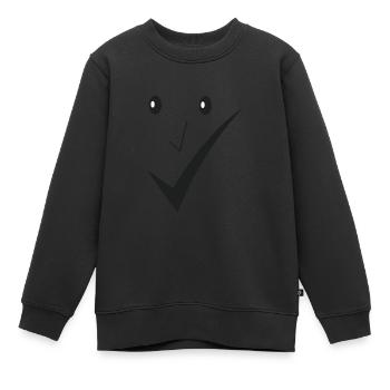 Feines Lächeln - Feines Gesicht D01. - Kinder Premium Organic Sweatshirt - Schwarz - Vorne - AI Model Kid Female (0cm)