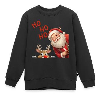 ho ho ho Santa Claus - Sweat Premium enfant bio - noir - Devant - AI Model Kid Female (0cm)