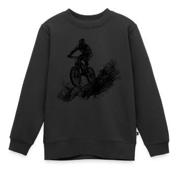 Radfahrer Schlamm Berg Abfahrt - Kinder Premium Organic Sweatshirt - Schwarz - Vorne - AI Model Kid Female (0cm)