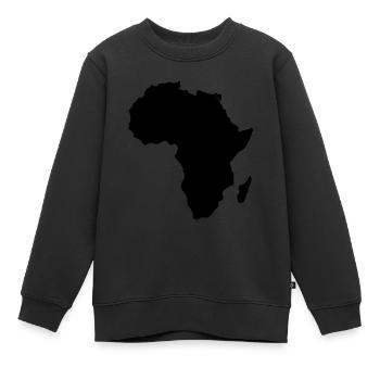 Kontinent Afrika Silhouette - Kinder Premium Organic Sweatshirt - Schwarz - Vorne - AI Model Kid Female (0cm)