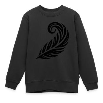 Stylo à encre incurvé - Sweat Premium enfant bio - noir - Devant - AI Model Kid Female (0cm)