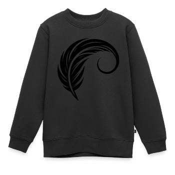 Elegante Geschwungene Tattoo Tinten Feder - Kinder Premium Organic Sweatshirt - Schwarz - Vorne - AI Model Kid Female (0cm)
