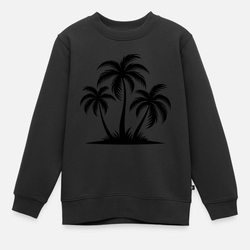 Beach Strand Hawaii Insel Palmen - Kinder Premium Organic Sweatshirt - Schwarz