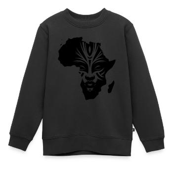Afrika Kontinent Masken Schmuck Tattoo - Kinder Premium Organic Sweatshirt - Schwarz - Vorne - AI Model Kid Female (0cm)