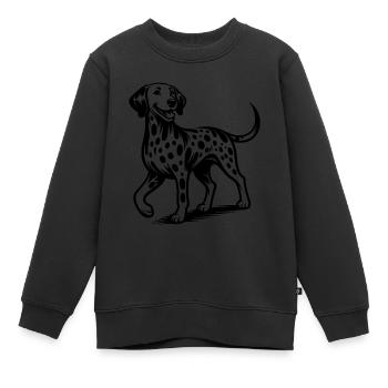 Vierbeiner Hunde Flecken Dalmatiner Porträt - Kinder Premium Organic Sweatshirt - Schwarz - Vorne - AI Model Kid Female (0cm)