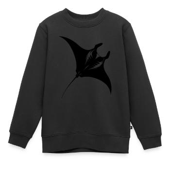 Eleganter riesiger Mantarochen im Unterwasser Flug - Kinder Premium Organic Sweatshirt - Schwarz - Vorne - AI Model Kid Female (0cm)