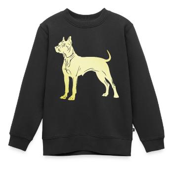 Pit Terrier Dog Silhouette - Kids Premium Organic Sweatshirt - black - Front - AI Model Kid Female (0cm)