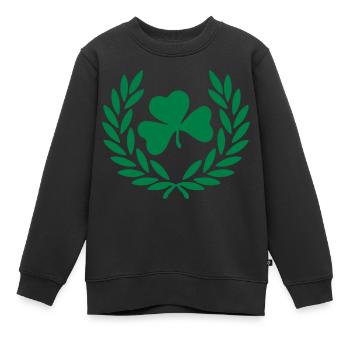 Klee Blume krone - Kinder Premium Organic Sweatshirt - Schwarz - Vorne - AI Model Kid Female (0cm)