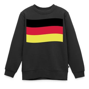 Deutschland Fahne Deutschlandfahne - Kinder Premium Organic Sweatshirt - Schwarz - Vorne - AI Model Kid Female (0cm)