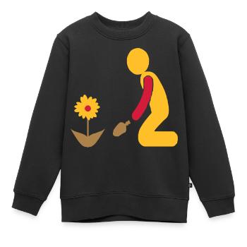 jardin - Sweat Premium enfant bio - noir - Devant - AI Model Kid Female (0cm)