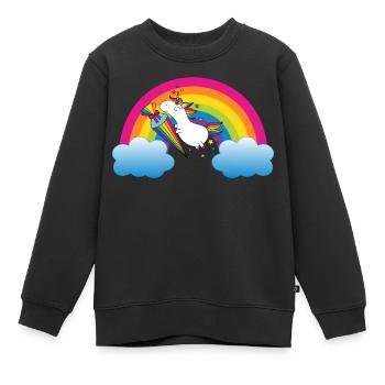 Inscription aux licornes - Sweat Premium enfant bio - noir - Devant - AI Model Kid Female (0cm)