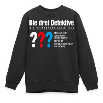 Die Drei ??? Detektive Visitenkarte - Kinder Premium Organic Sweatshirt - Schwarz - Vorne - AI Model Kid Female (0cm)