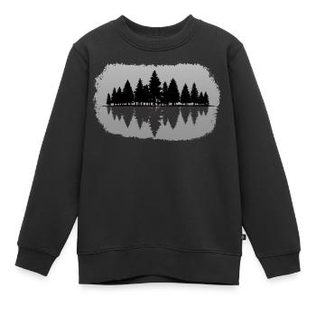 Wald - Forest Landschaft Natur Bäume - Kinder Premium Organic Sweatshirt - Schwarz - Vorne - AI Model Kid Female (0cm)